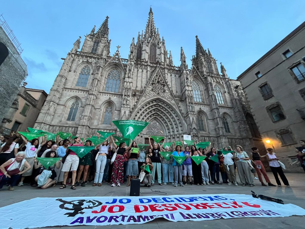 Marea Verde frente a la Catedral de Barcelona, 28S